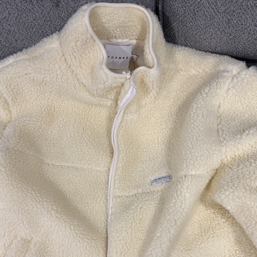 Topman Cream Sherpa Jacket